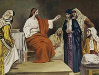 Jesus in the Synagogue Poster Print by Robert Leinweber, spiritual artwork.