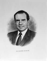 Richard M. Nixon Engraving Poster Print showcasing American History.