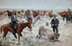 Branding a Steer Poster Print by Frederic Remington showcasing cowboy life.