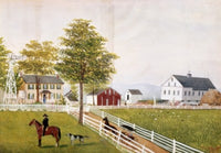 Farm Landscape poster print by Robert Schnitzler, 1884 depicting serene countryside.