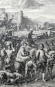 Abram Leads Forth His Family engraving by Gerard Hoet, available as a poster print.