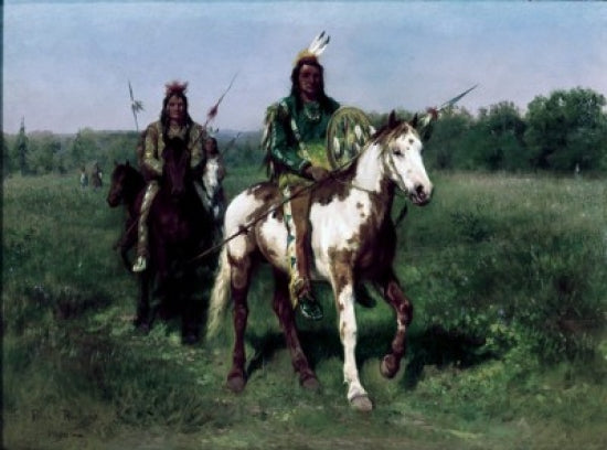 Mounted Indians Carrying Spears Art Print by Rosa Bonheur