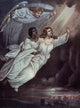 The Spirit's Flight Poster Print by Currier & Ives, vintage artwork.
