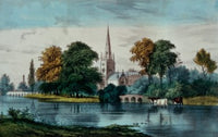 Stratford on Avon Poster Print by Currier & Ives showcasing historic landscape.
