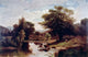 Summer Landscape Poster Print by Currier & Ives showcasing serene summer scenery.