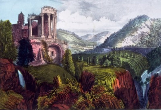 The Sibyl's Temple Currier & Ives color lithograph poster print
