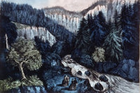 The Source Of The Hudson Indian Pass Adirondacks Color Lithograph