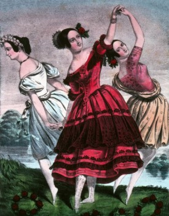 The Three Graces Poster Print by Currier and Ives, a classic artwork.