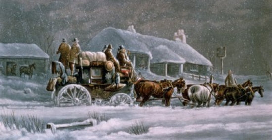 Knee Deep lithograph poster print from 1845 showcasing intricate details.