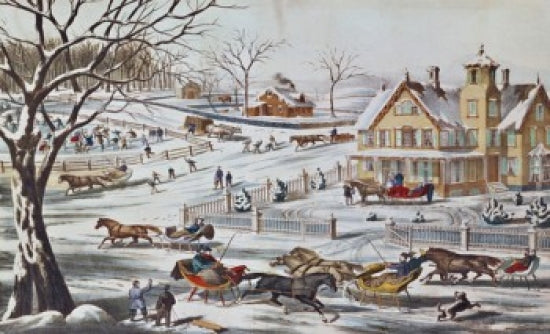 A Home in the Country lithograph poster print showcasing rustic charm.