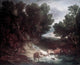 The Watering Place poster print by Thomas Gainsborough featuring a serene pastoral scene.
