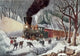 American Railroad Scene Lithograph Poster Print by Currier & Ives