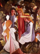 Four Girls art print by August Macke showcasing four young women in vibrant colors.