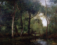 Wooded Landscape Poster Print by Leon Richet showcasing serene nature scenery.