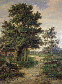 A Wooded Landscape poster print by Barend Cornelis Koekkoek featuring serene forest scenery.