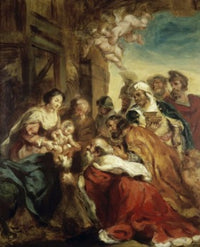 Adoration of the Kings Poster Print by Eugene Delacroix, vibrant art piece