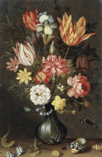 Tulips, Carnations, and Iris Fine Art Print by Balthasar van der Ast