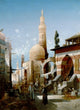 Street in Cairo Art Print by August Friedrich Siegert depicting a vibrant Egyptian street scene.