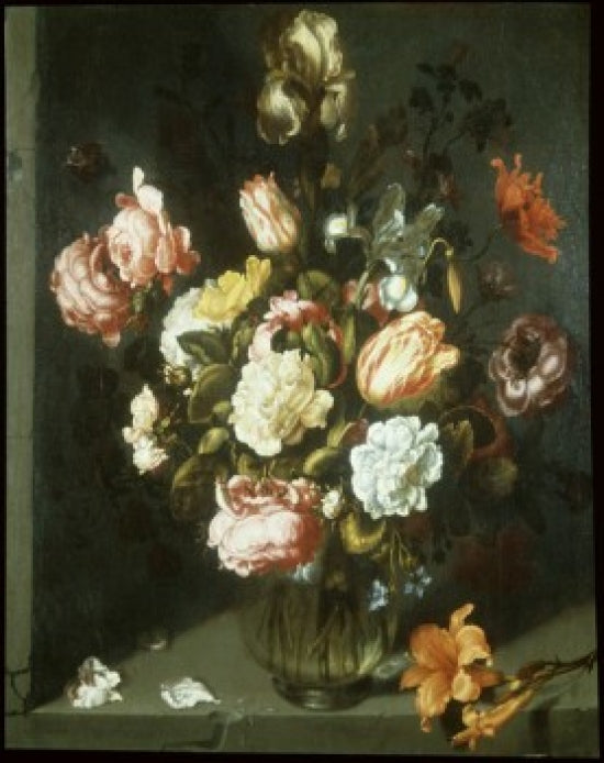 Tulips and Peonies in a Vase Oil Painting Poster Print by Jacob Woutersz Vosmaer