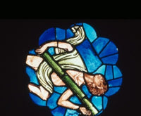 Stained glass poster print of Braine Abbey in Picardy, France.