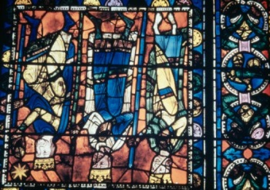 Adoration of the Magi stained glass poster print from Chartres Cathedral, France.