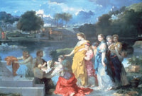 Finding of Moses Poster Print by Sebastien Bourdon, showcasing classic artistry.