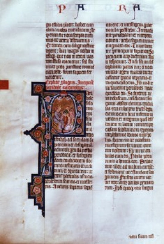 Illuminated Page Manuscript Poster Print featuring Benedictine Abbey in Kremsmunster, Austria.