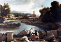 Landscape with Saint Matthew and Angel Poster Print by Nicolas Poussin