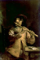 A Flute Player Poster Print by David II Teniers showcasing a musician immersed in art.