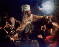 Belshazzar's Feast Oil On Canvas Poster Print by Rembrandt