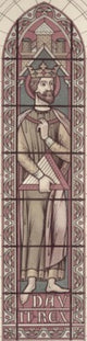 King David Stained Glass Poster Print, vibrant 13th-century artwork