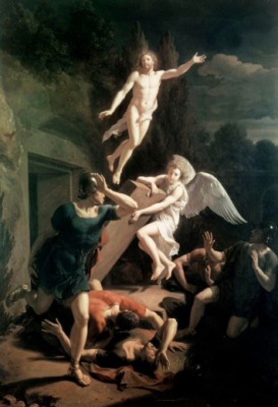 The Resurrection fine art print by Adriaen van der Werff showcasing vibrant colors and intricate details.