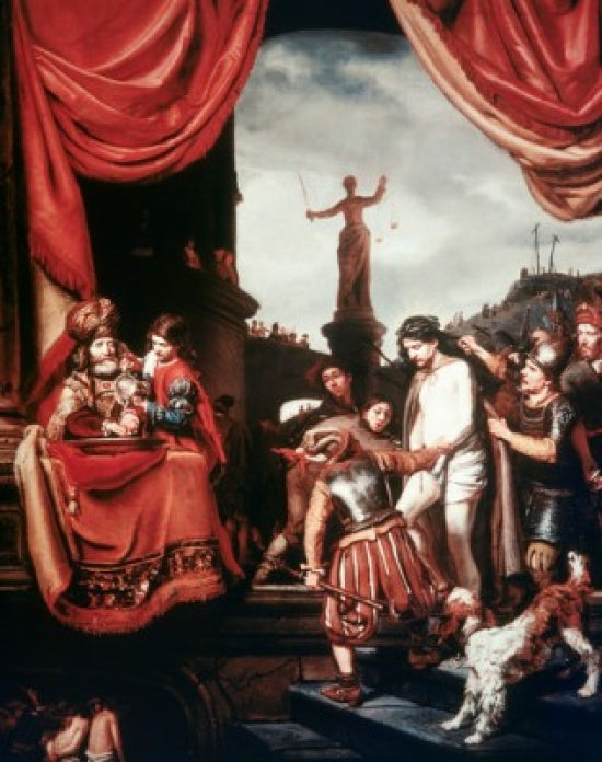 Christ Before Pilate Poster Print by Cornelis Bischop, 18 x 24 art print.