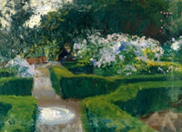 Garden in Granada fine art print by John Singer Sargent, depicting a vibrant garden scene.