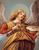 Musical Angel Nostalgia Cards Poster Print showcasing whimsical angel imagery