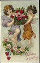 Valentine Greetings Nostalgia Cards Illustration Poster Print, vintage design.