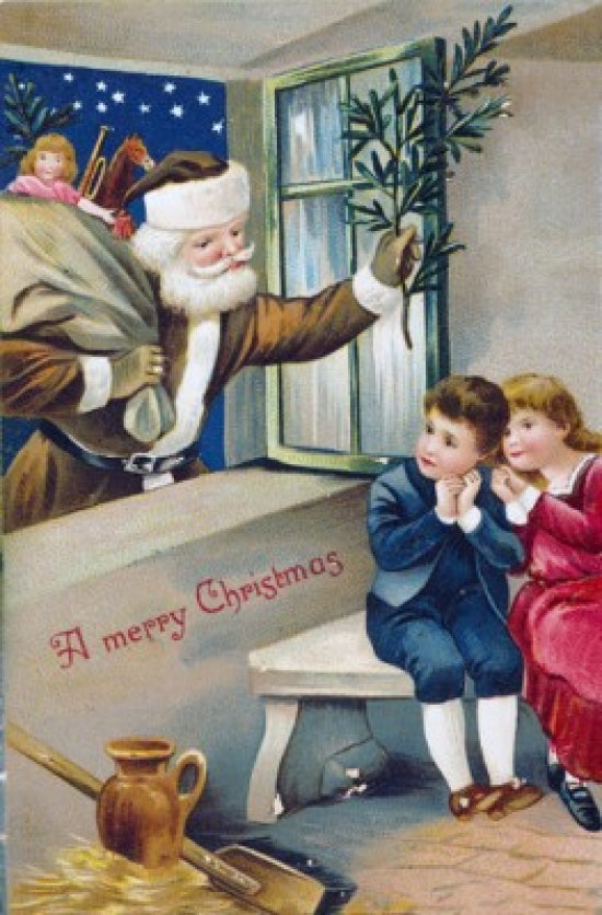 Merry Christmas Nostalgia Cards Poster Print showcasing festive holiday design.