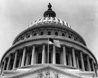 Low angle view of the Capitol Building in Washington DC poster print.