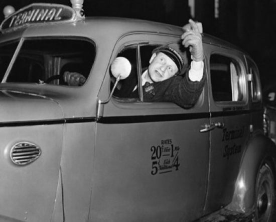 Mid Adult Man Driving a Car Poster Print showcasing freedom and adventure.