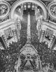 High angle view of crowd in St. Peter's Basilica, Vatican City poster print.