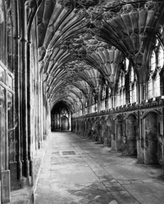 Corridor of a Cathedral Gloucester Cathedral Poster Print