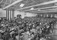 Workers in a Textile Factory Poster Print showcasing American industry and craftsmanship.