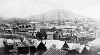 High angle view of a town during the American Civil War poster print.