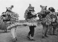 Native dancers in traditional costumes poster print showcasing cultural dance from Benin.
