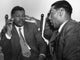 Two Businessmen Talking Poster Print for office decor