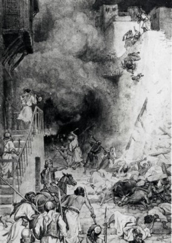 Destruction of Jericho illustration poster print by William Hole