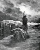 Ephraim Carries His Wife Away engraving poster print by Gustave Dore