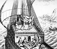 Using Cross Staff to Navigate Seas Poster Print showcasing maritime navigation art.