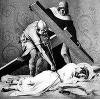 Jesus Falls the Third Time (9th Station of the Cross) Poster Print by Martin Ritter von Feuerstein, oil painting.