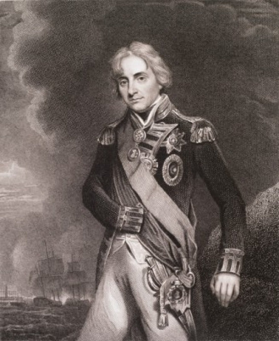 Etching of Viscount Horatio Nelson by John Hoppner Poster Print
